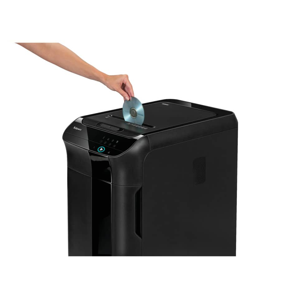 Distruggi documenti professionale P5 uso moderato Fellowes AutoMax™ 600M Nero - 2x12mm - 22 litri-107431 - Loveoffice
