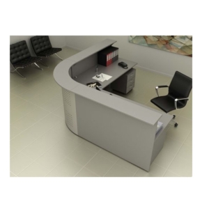 Bancone reception angolare Presto Artexport - Grigio - 256x176 cm-0