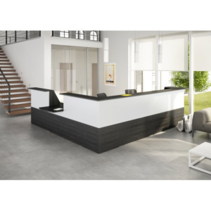 Bancone reception lineare Musa Artexport - Nero venato - 392x356 cm-0