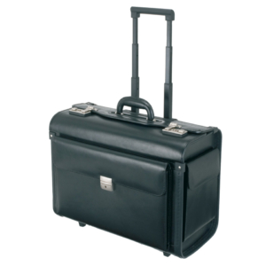 Borsa pilota in pelle Silvana Alassio - 48,5x38,5x23,5 cm - Nero - 92705