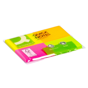 Foglietti riposizionabili Q-Connect 70g/m² colori intensi 38x51 mm - KF10510 (4 blocchetti da 50 foglietti)