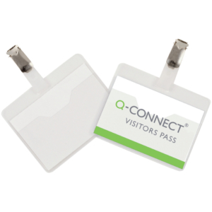 Portabadge Q-Connect plastica 90x60 mm con clip apertura superiore - KF01560(conf.25)
