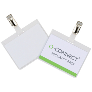 Portabadge Q-Connect 90x60 mm con clip apertura laterale - KF01562 (conf.25)