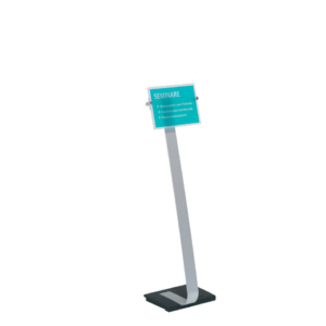 Espositore da pavimento Crystal Sign Stand Durable - A4 - 109 cm - Argento metallizzato - 4818-23