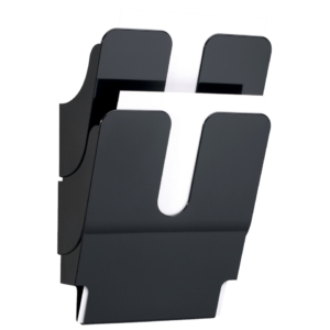 Portadepliant da parete Flexiplus Durable - 2 scomparti - A4 - 24,7x10x36 cm - Nero - 1709008060