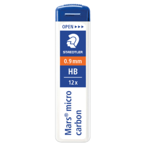 Mine sottili Staedtler HB per portamine - Mars Micro Carbon - Ø0,9 mm - Astuccio da 12 mine (conf.12 mine)