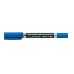 Pennarello doppia punta indelebile Blu Staedtler Lumocolor® permanent duo - 0,6-1,5 mm