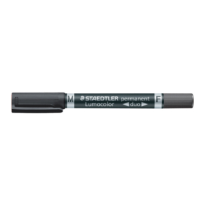 Pennarello doppia punta indelebile Nero Staedtler Lumocolor® permanent duo - 0,6-1,5 mm