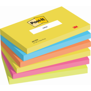 Foglietti riposizionabili Post-it® Notes Energy - tinta unita - 100 - 76x127 mm - neon arcobaleno (conf.6)