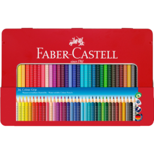Faber Castell Matite Colorate Acquerellabili triangolari Colour Grip - Astuccio Metallo (conf.36)