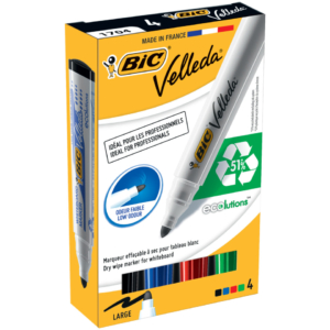 Pennarelli per lavagne Bianche VELLEDA® 1701 Bic - Assortito - 1.5 mm (conf.4)