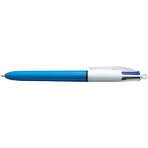 Penna a sfera 4 Colori Bic Colours™ - Penna a scatto 4 colori - fusto Bianco/Azzurro - 1 mm - 801867