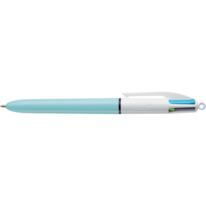 Penna a sfera 4 Colori Bic Colours™ - Penna a scatto 4 colori - fusto Bianco/celeste - 1 mm - 887777