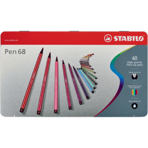 Pennarellini colorati Stabilo Pen 68 in Scatola metallo 2 ripiani - Assortito - 1 mm - da 7 anni (conf.40)
