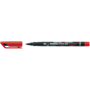 Stabilo Pennarello indelebile Rosso - Stabilo OHPen Universal - media - 1 mm
