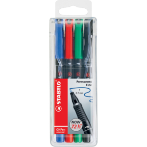Penne Stabilo OHPen universal Fine (F) 0,7 mm Assortito - 842/4 (astuccio da 4)