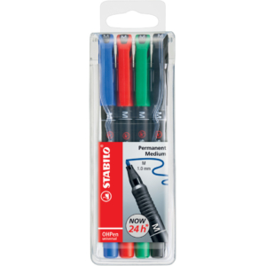 Penne Stabilo OHPen universal Medio (M) 1 mm Assortito - 843/4 (astuccio da 4)