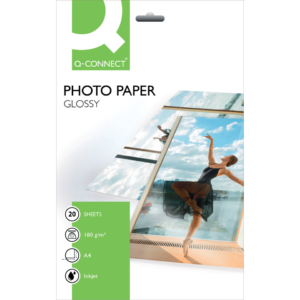Carta fotografica Ink-jet Q-Connect A4 Bianco 180g/m² lucida - 180g/m² (conf.20)