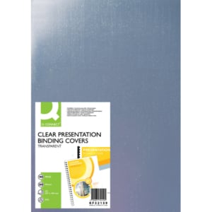 Copertine per rilegatura Q-Connect PVC Trasparente liscio - 200µm A3 - KF32159 (conf.100)
