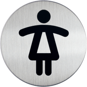 Pittogramma in acciaio Durable rotondo - wc donne - Ø83 mm - 4904-23