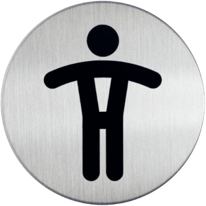 Pittogramma in acciaio Durable rotondo - wc uomini - Ø83 mm - 4905-23