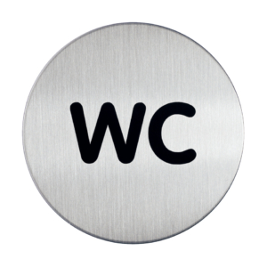 Pittogramma in acciaio Durable rotondo - wc - Ø83 mm - 4907-23