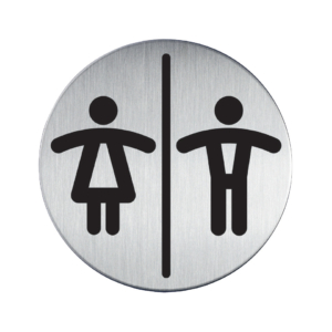 Pittogramma in acciaio Durable - rotondo - wc uomini/donne - Ø83 mm - 4920-23