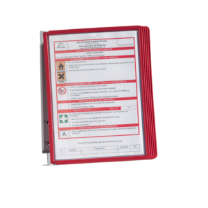 Leggio da parete supporto da muro in metallo Vario® Wall 5 Durable - 5 pannelli - A4 - Rosso