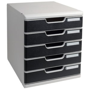 Cassettiera MODULO A4 Exacompta - Grigio/nero - 5 cassetti - 301014D