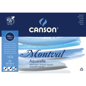 Blocchi Linea Acquerello Montval Canson - 24x32 cm - 300g/m² - 12 fogli (10 blocchi da 12 fogli cad.)