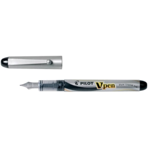 Penna Stilografica usa e getta - Nero - media - tratto 0,5 mm - V Pen Silver Pilot