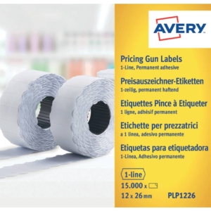 Rotoli etichette per prezzatrici permanenti AVERY 12 x 26mm P1 linea - LP1226 (conf.10 rotoli da 1500 etichette)