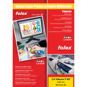 Film adesivo per stampanti laser Folex - A4 - 50µm - Bianco lucido - CLP Adhesive P WO (conf.50)