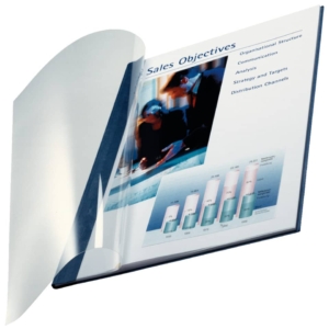 Cartelline trasparenti per rilegatura A4 con fronte Trasparente Esselte in PPL - 71-105 fogli - Blu marina - 74140035 (conf.10)