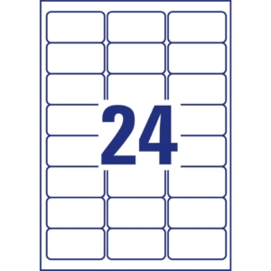 Etichette freezer Avery 63,5x33,9 mm - Bianco - Laser/inkjet - 24 etichette per foglio - 25 fogli - L7970-25 (600 etichette)