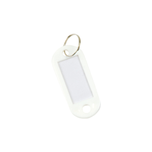 Targhette portachiavi Q-Connect standard in plastica 5x2,2 cm Bianco - KF10874 (conf.10)