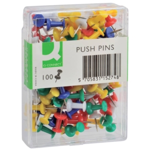 Push pins assortite Q-Connect per bacheca (conf.100)