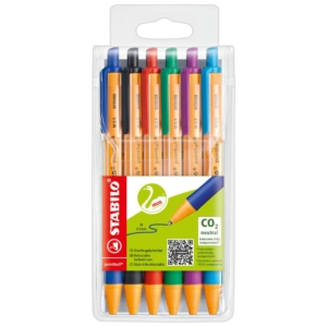 Penne a sfera a scatto Pointball Stabilo - Colori Assortiti - 0,5 mm (conf.6)