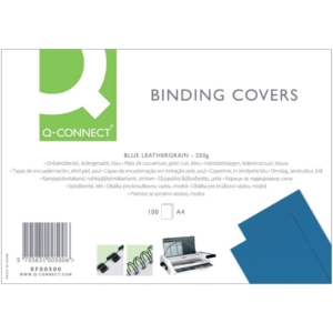 Copertine per rilegatura Q-Connect A4 250g/m² Blu goffrato - KF00500 (conf.100)