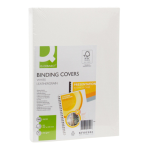 Copertine per rilegatura Q-Connect A4 250g/m² Bianco goffrato - KF00502 (conf.100)
