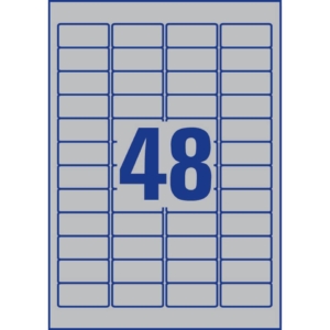 Etichette in poliestere Avery - laser - Argento - 45,7x21,2 mm - 100 fogli (4800 etichette)