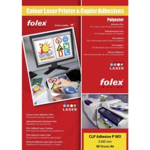 Film adesivo per stampanti laser Folex - A4 - 50µm - Trasparente lucido - CLP Adhesive P CL (conf.50)