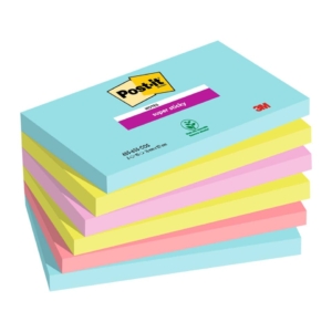 Foglietti Post-it® Super Sticky Miami - Assortito a tema Miami - 76x127 mm (conf.6 blocchetti)