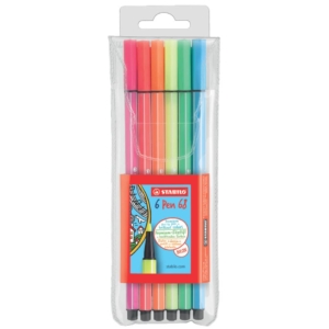 Pennarellini colorati Stabilo Pen 68 neon in Astuccio - colori fluo Assortito - 1 mm - da 7 anni (conf.6)
