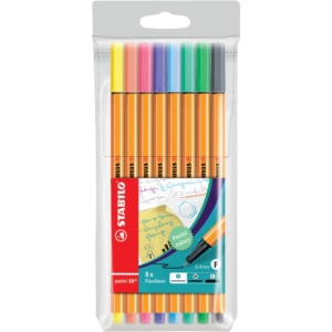 Fineliner point 88® Stabilo - 0,4 mm - Assortito pastell (conf.8)