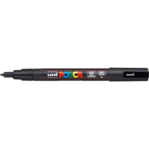 Pennarello Uniposca a tempera - Uniposca Nero Uni-Ball - punta fine tonda - 0,9-1,3 mm