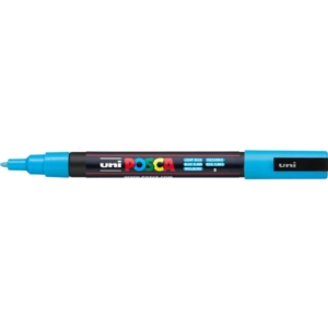 Pennarello Uniposca a tempera - Uniposca Azzurro Uni-Ball - punta fine tonda - 0,9-1,3 mm