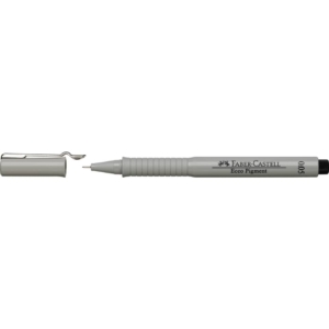 Penna punta in fibra Nera Faber-Castell fusto Grigio, inchiostro Nero - tratto 0,05 mm - 166099