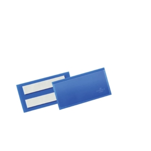 Tasche per identificazione Durable con bande adesive Blu - esterno mm. 22,3x 16,3 cm - inserto A5 orizzontale - 179507 (conf.50)