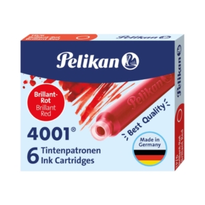 Cartucce per stilografiche 4001 TP/6 Pelikan - Rosso (conf. da 6 cartucce)